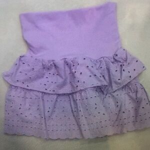 Lavender Eyelet Ruffle Skirt